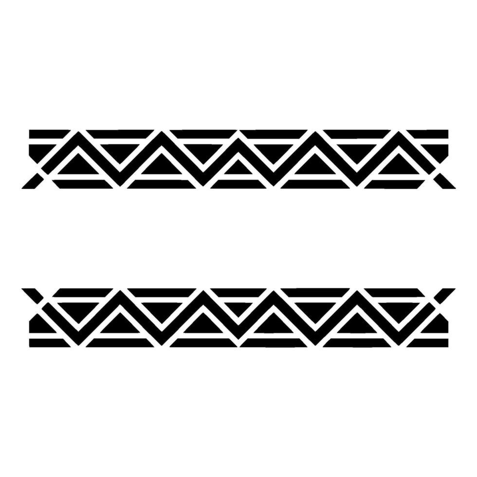 Geometric Deco Border, Stylized Black White Pattern, Abstract vector