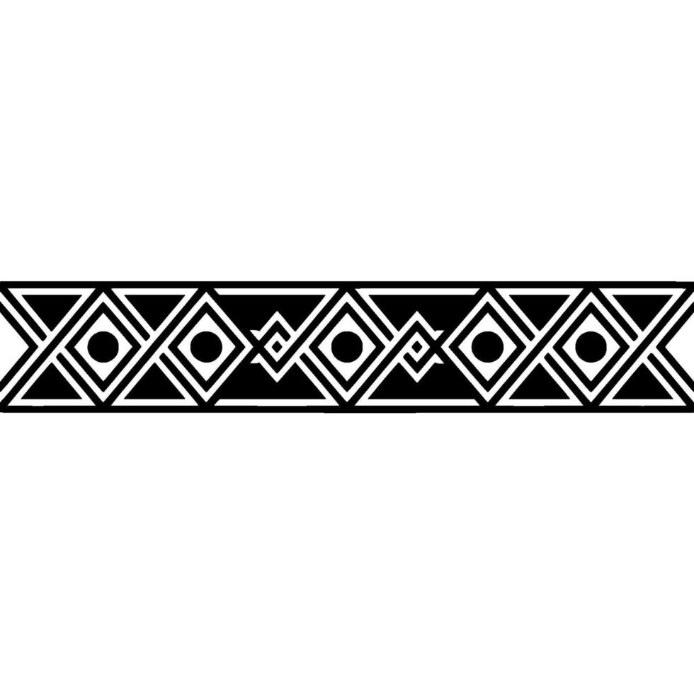 Geometric Deco Border, Minimalist Black White - Symmetrical vector