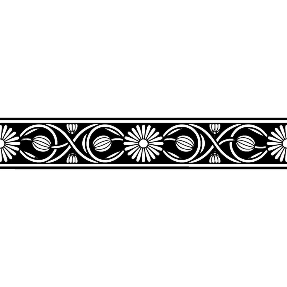 Art Nouveau Floral Border, Elegant Deco vector