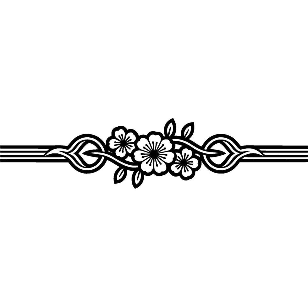 Elegant Floral Border, Art Deco Style, Vintage, Decorative vector