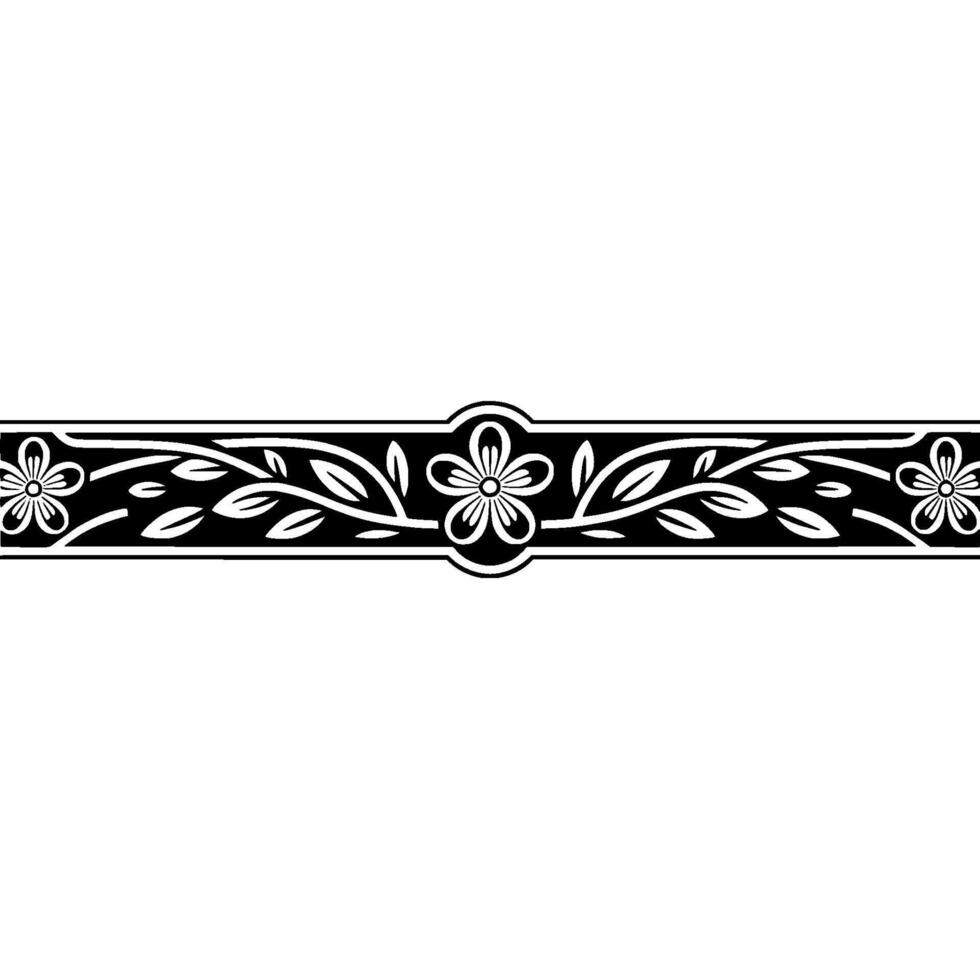 Elegant Floral Border, Vintage , Decorative Element, alternate version 291 vector