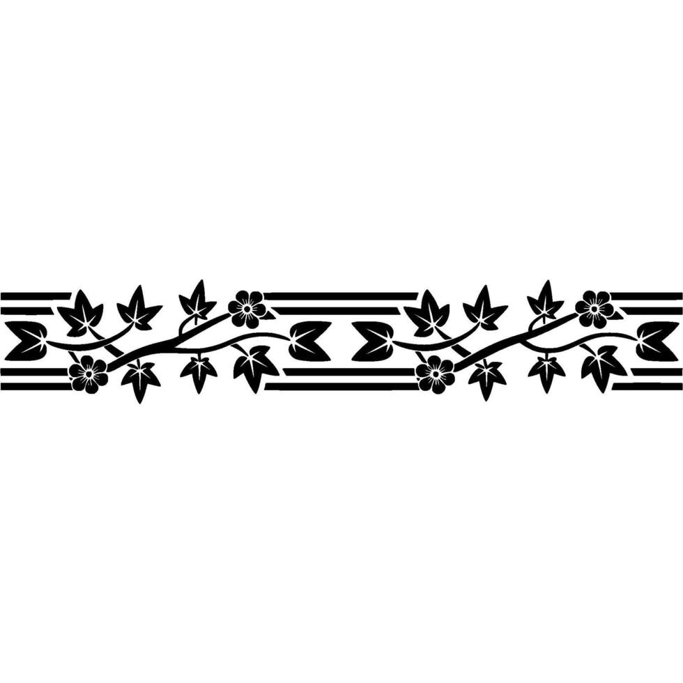 Elegant Japanese Maple Border, Minimalist vector