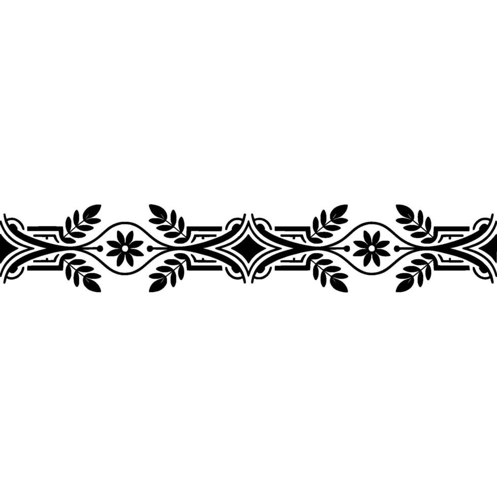 Art Deco Botanical Border, Elegant Decorative Element vector