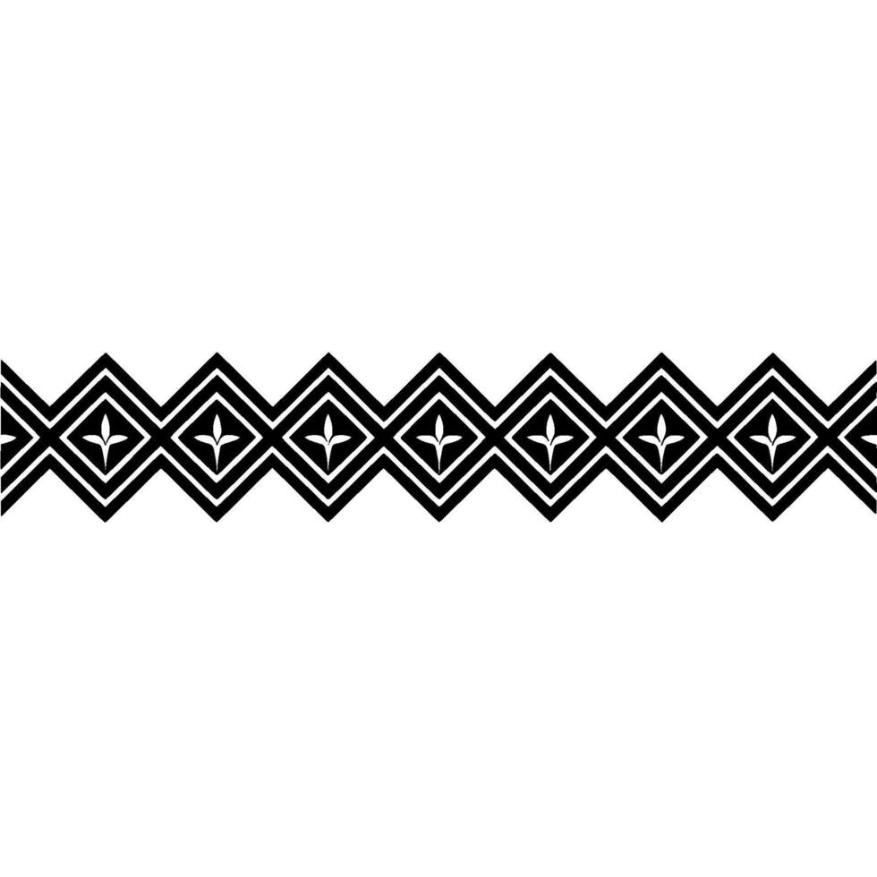 Geometric Border, Stylized Diamond Pattern, Minimalist - Decorative vector