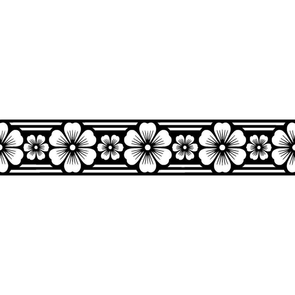 Elegant Floral Border, Vintage Style, Minimalist, Geometric vector