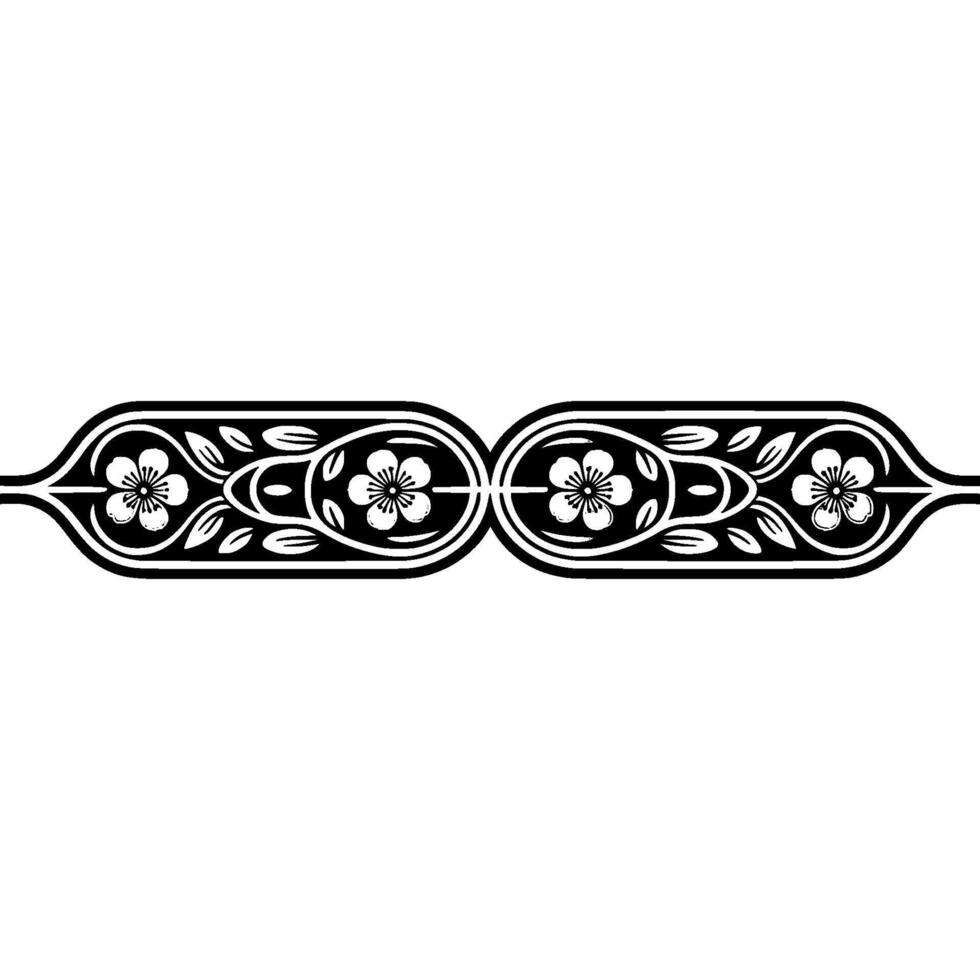 Elegant Floral Border, Vintage , Decorative Element, alternate version 294 vector