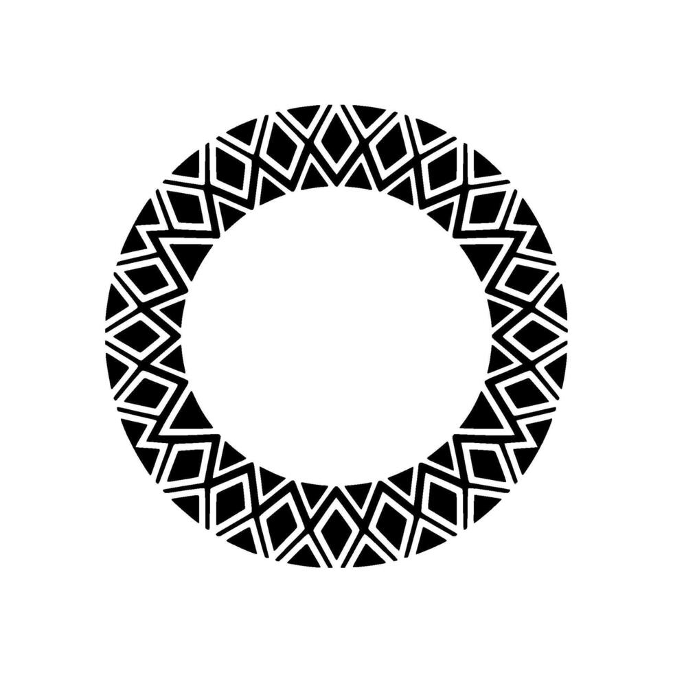 Geometric Circle Frame, Minimalist , Black White - Pattern vector