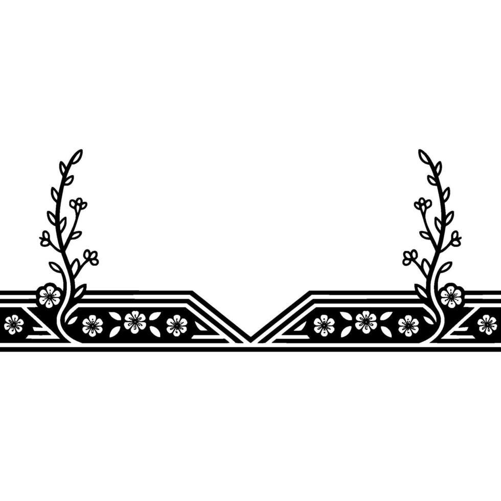 Elegant Floral Border, Vintage , Decorative Element, alternate version 297 vector