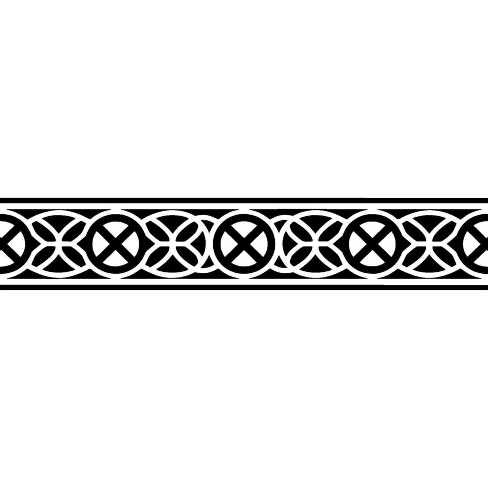 Intricate Celtic Border, Vintage Ornamentation, Decorative Element, Textile vector
