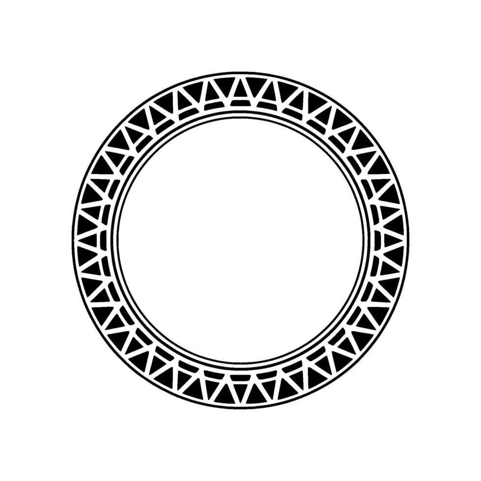 Geometric Circle Frame, Tribal Pattern, Minimalist vector