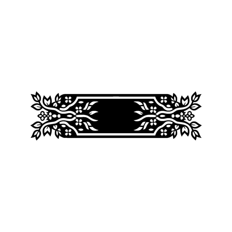 Elegant Black Floral Border, Vintage Element, Invitation vector