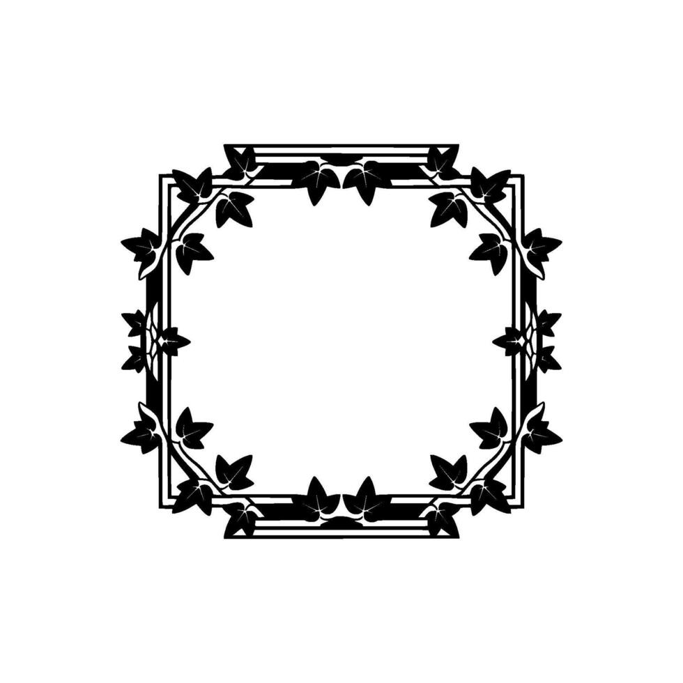 Art Nouveau Ivy Frame Elegant Decorative Border vector