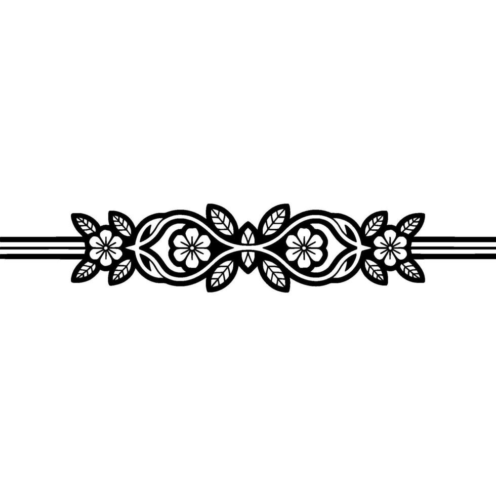 Elegant Floral Border, Vintage Element, alternate version 50 vector