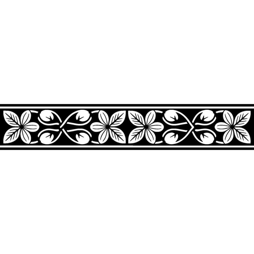 Elegant Botanical Border, Vintage, Ornamental vector