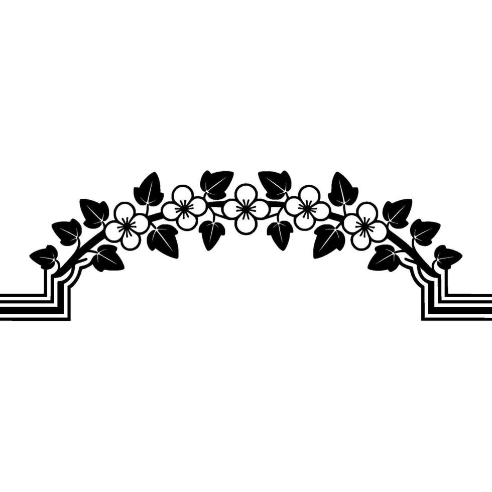 Stylized Wisteria Branch Border, Art Deco vector