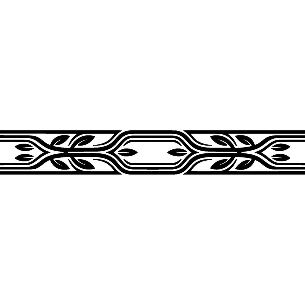 Stylized Botanical Border, Minimalist, Lineart vector