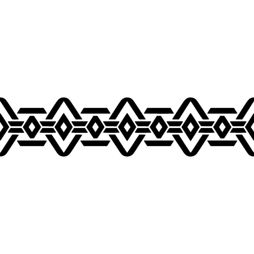 Geometric Tribal Border, Minimalist - Repeating vector