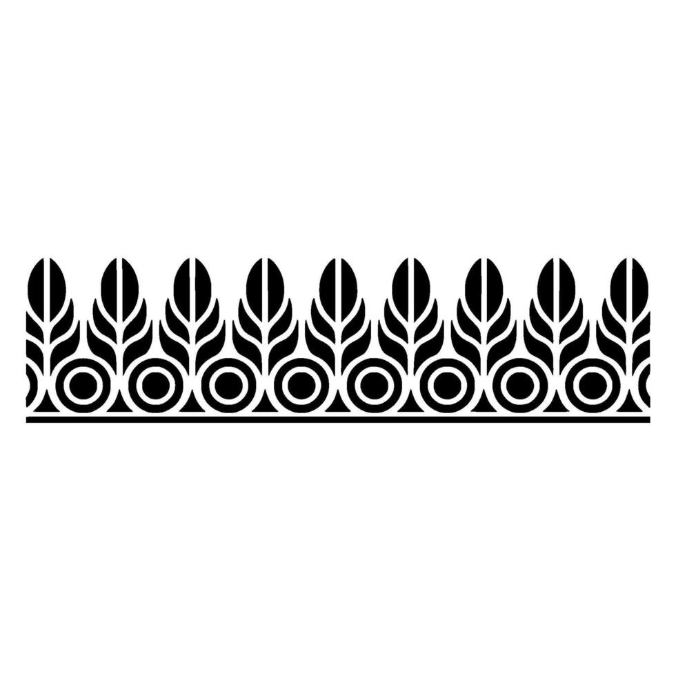 Geometric Leaf Border, Art Deco Style, Pattern vector