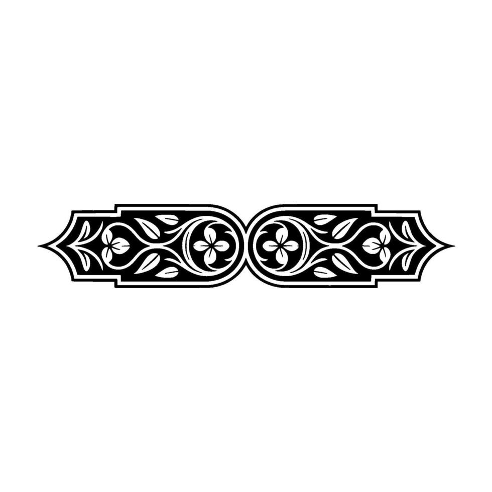 Intricate Black Floral Border, Vintage Element, Gothic vector