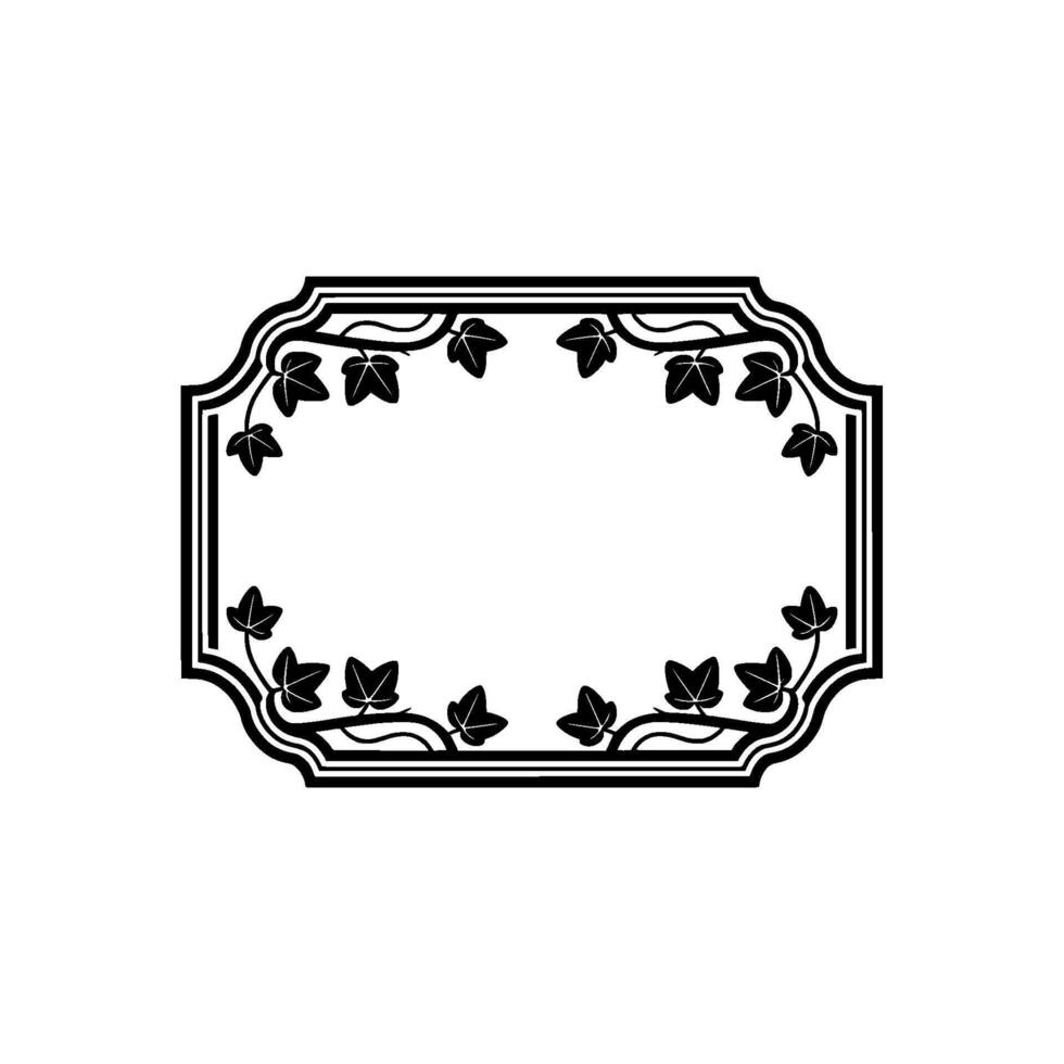 Elegant Botanical Frame, Art Deco Style, Ivy vector