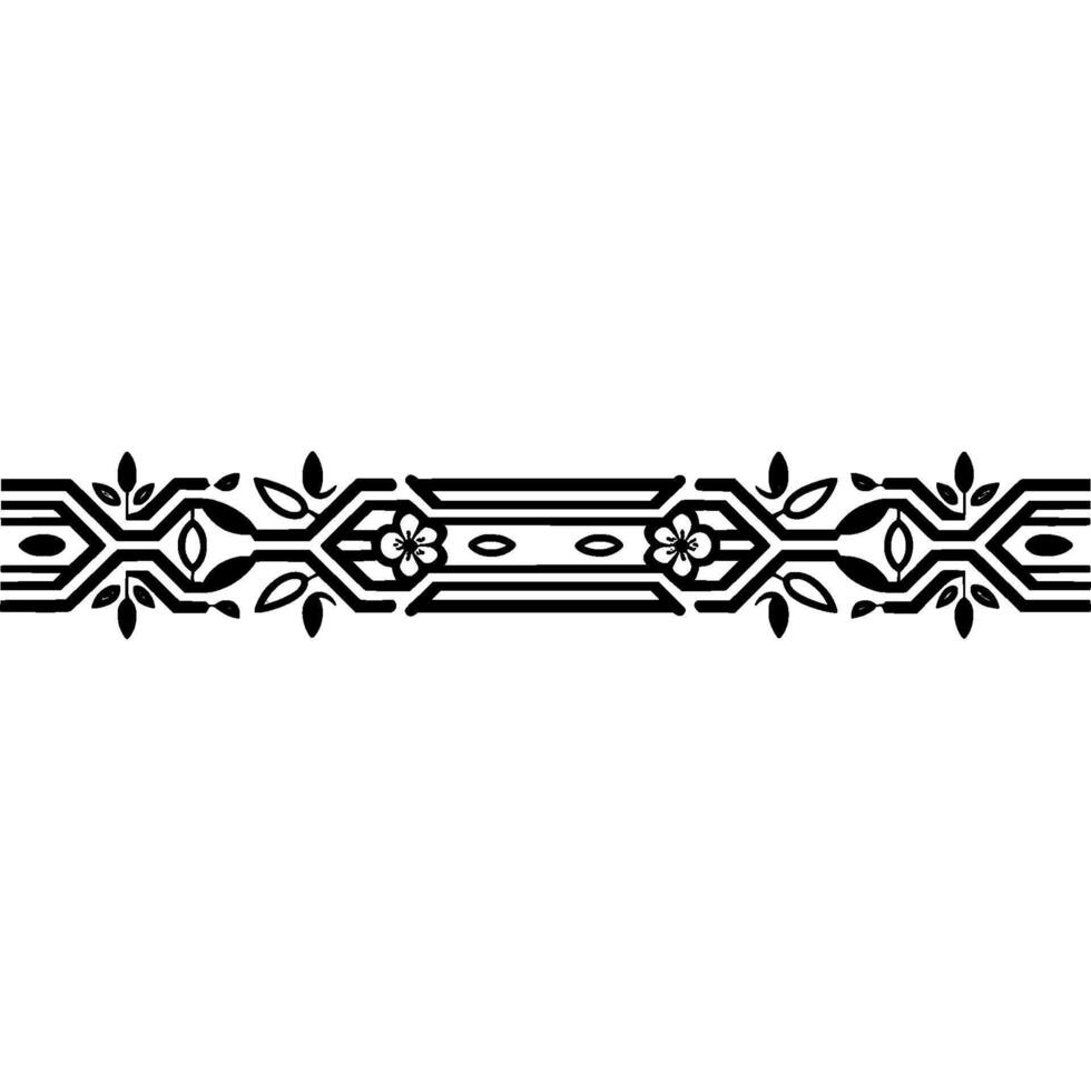 Art Deco Floral Border Elegant Division Element vector