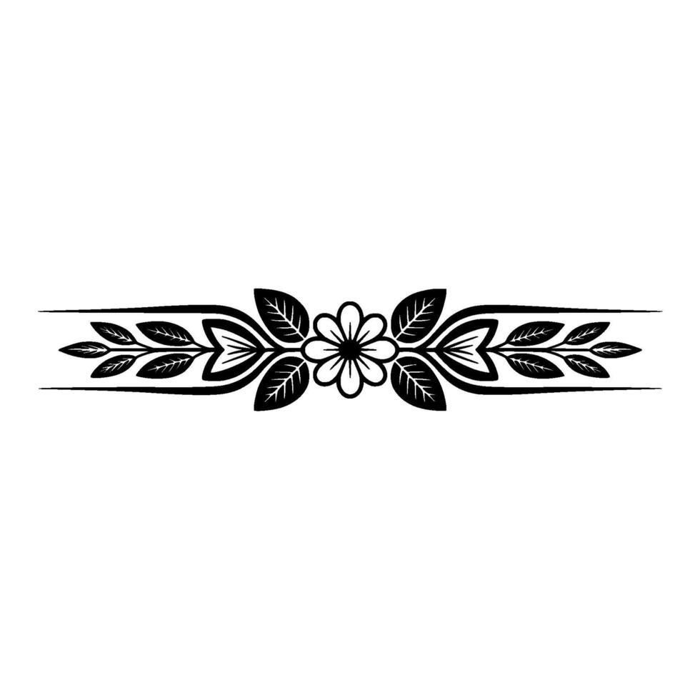 Elegant Floral Border, Vintage Style, Decorative Element - Emblem vector