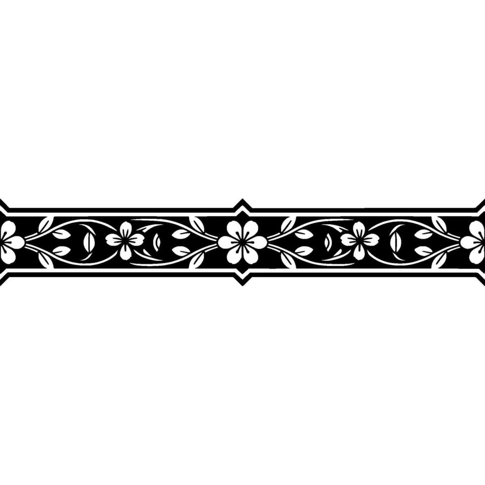 Elegant Floral Border, Vintage , Decorative Element, alternate version 308 vector