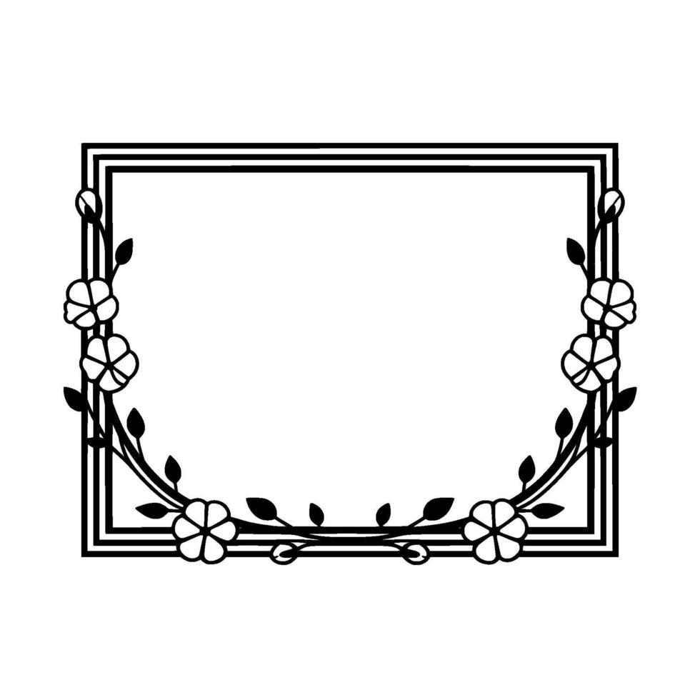 Floral Art Nouveau Frame Elegant Border vector