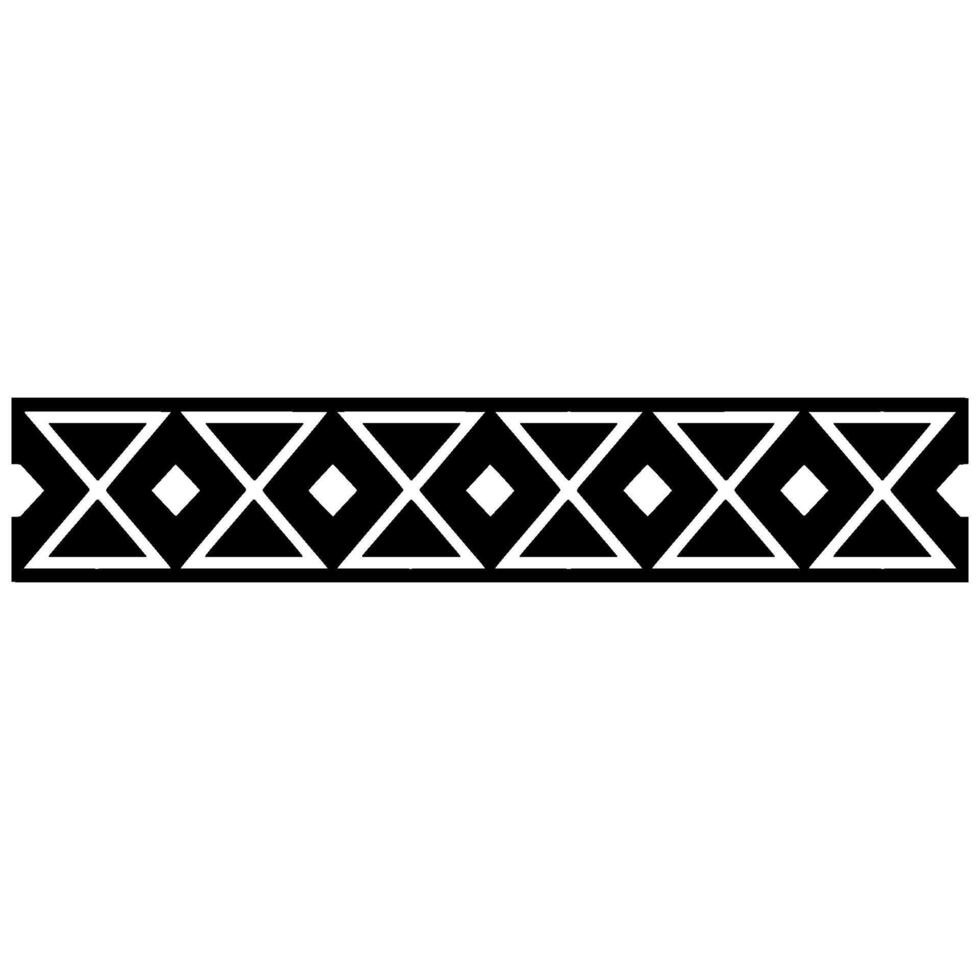 Geometric Border, Stylized Pattern, Black White vector