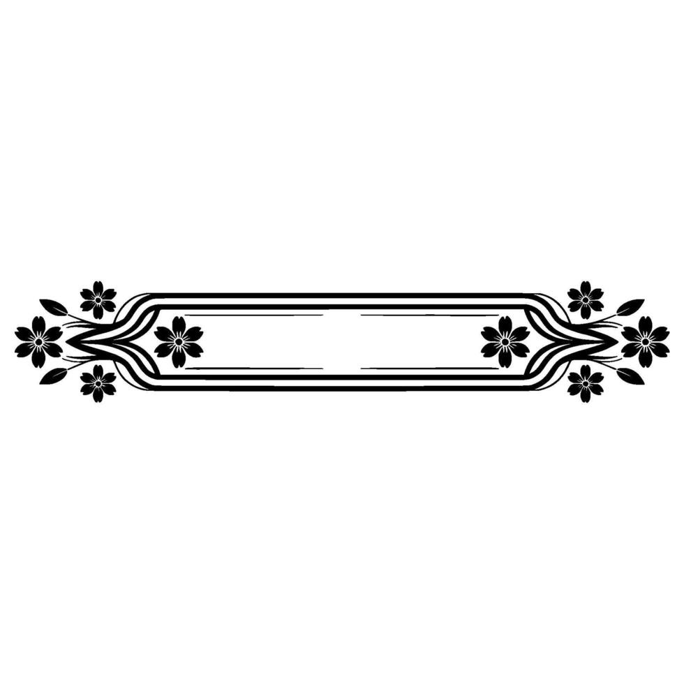 Elegant Floral Divider, Vintage Element - Lineart vector