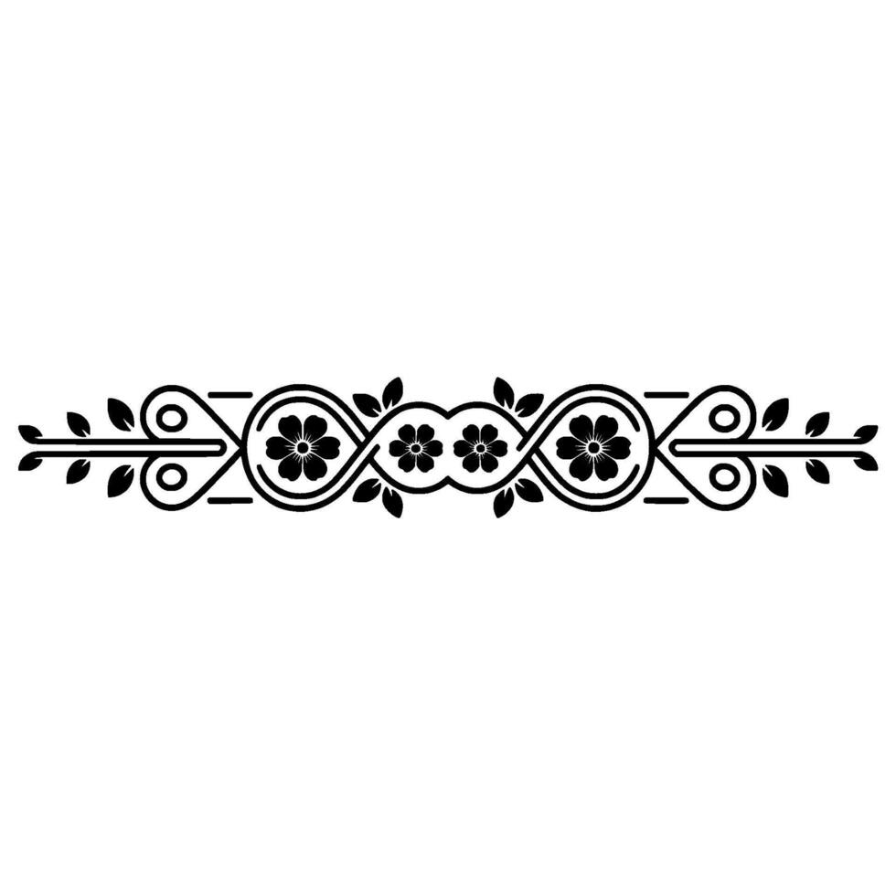 Elegant Floral Border, Vintage Element, alternate version 52 vector