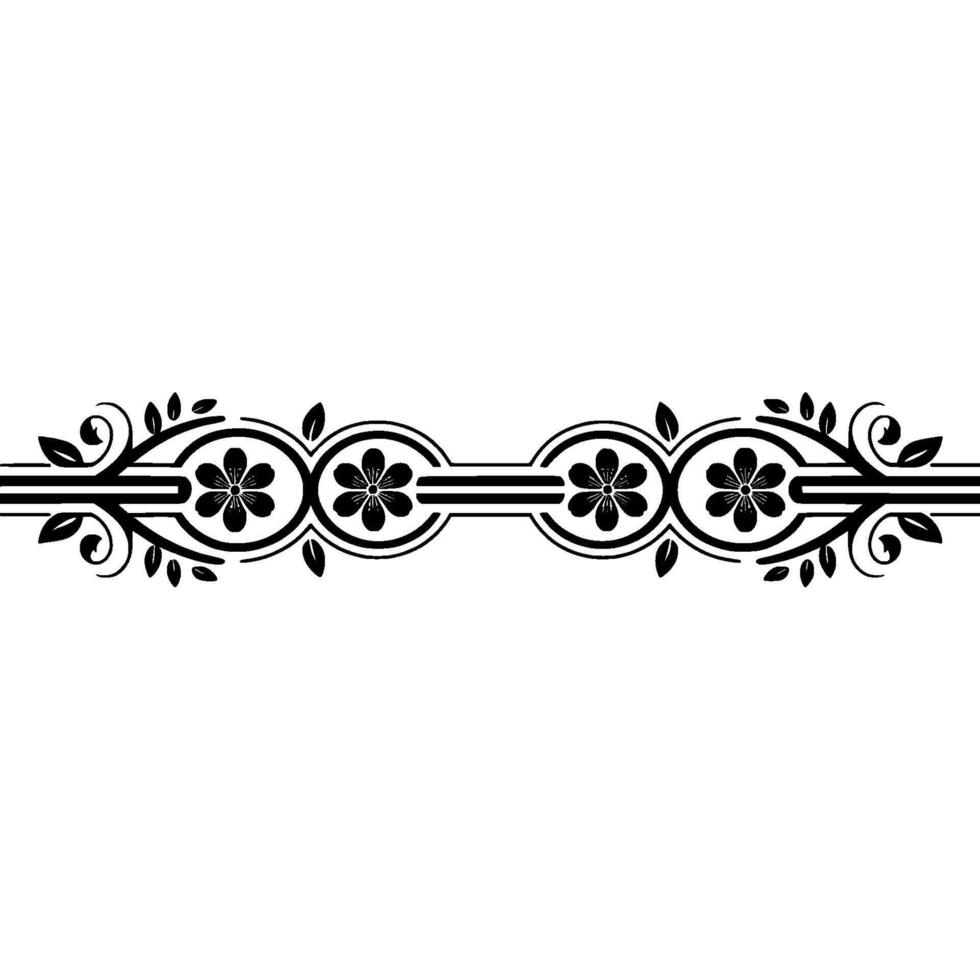 Elegant Floral Border, Vintage Element - Textile vector