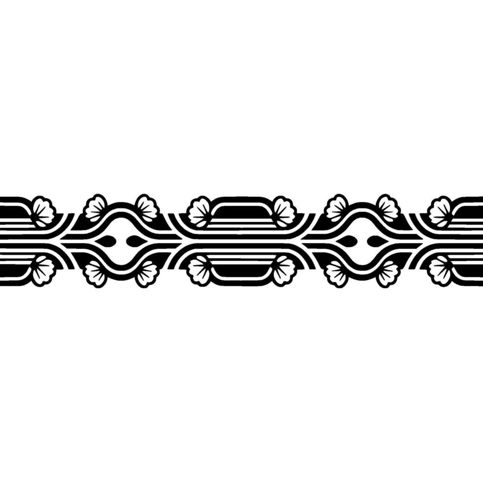 Art Deco Floral Border, Elegant , Vintage Aesthetic, Pattern vector