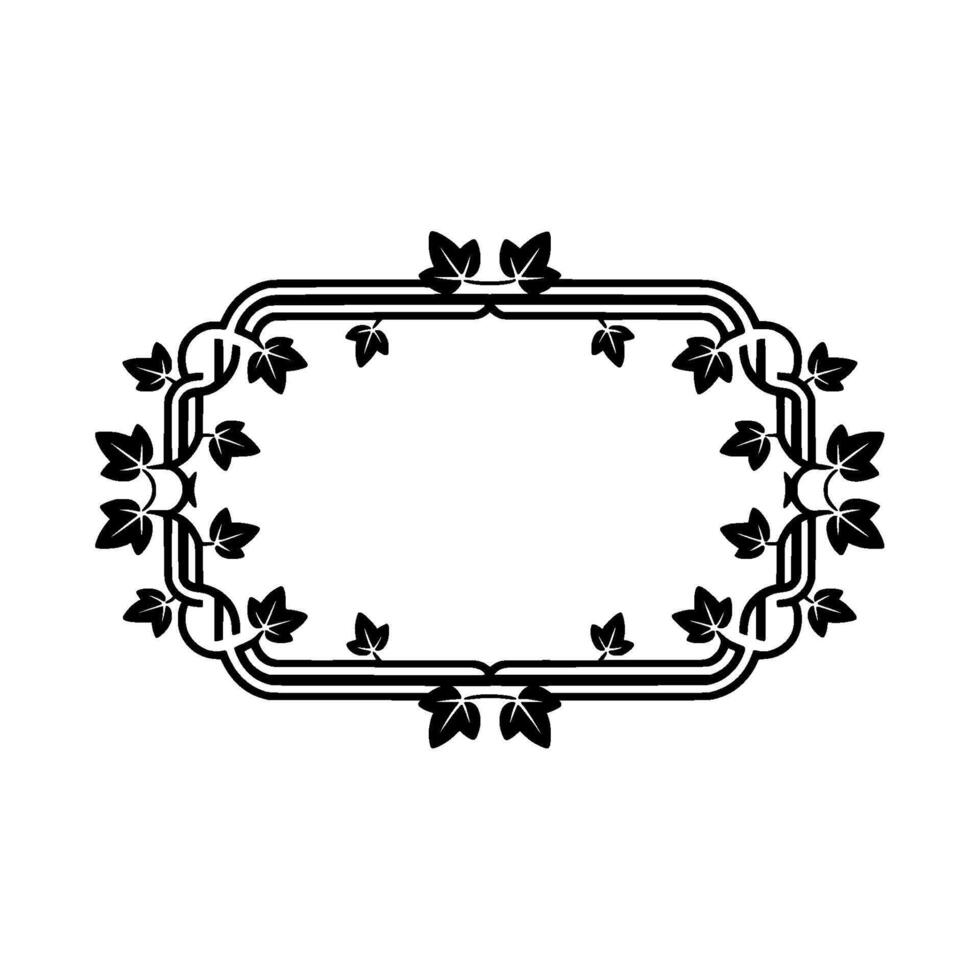 Elegant Botanical Frame, Vintage Style Border, Leaves vector