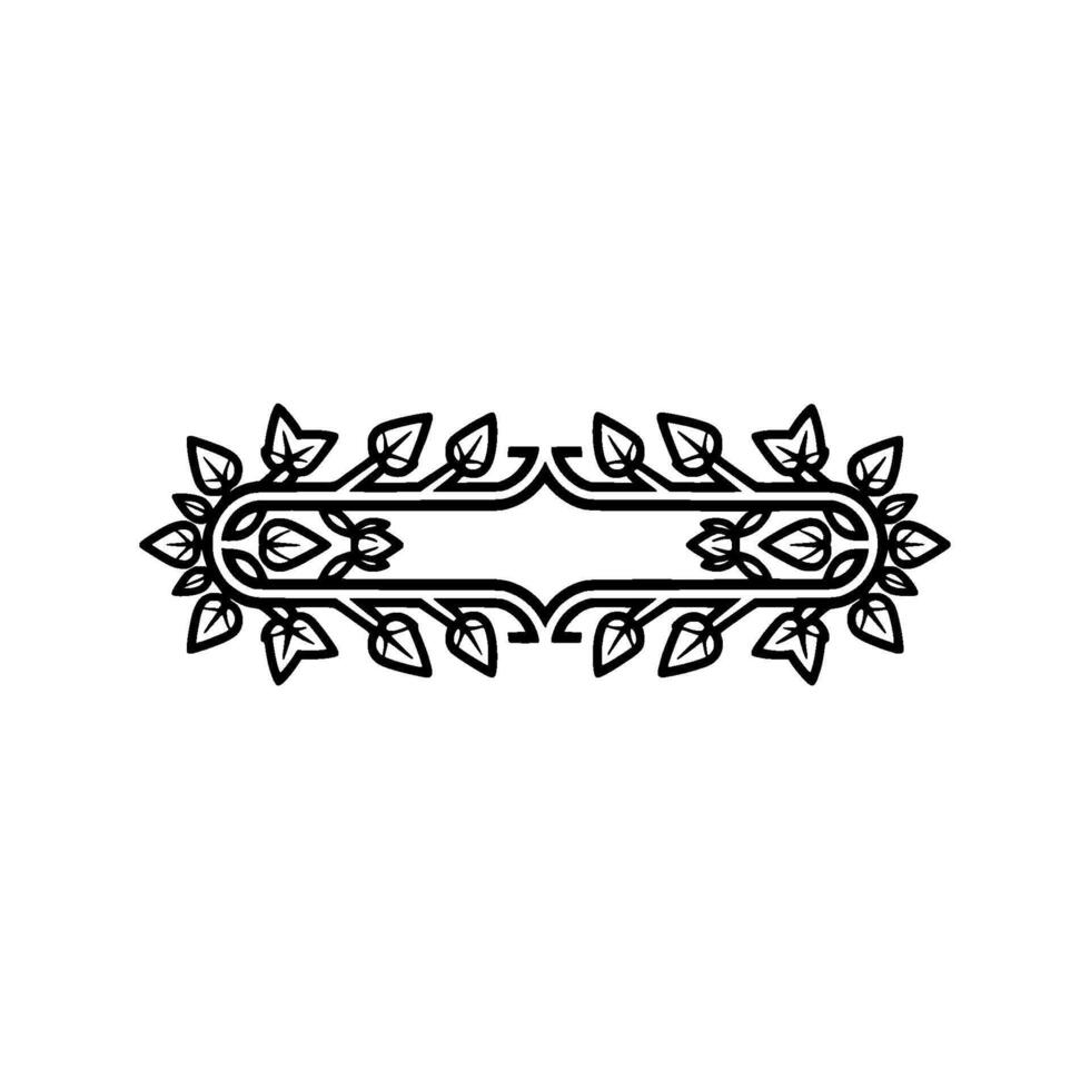 Elegant Botanical Frame, Vintage Element, Stylized vector