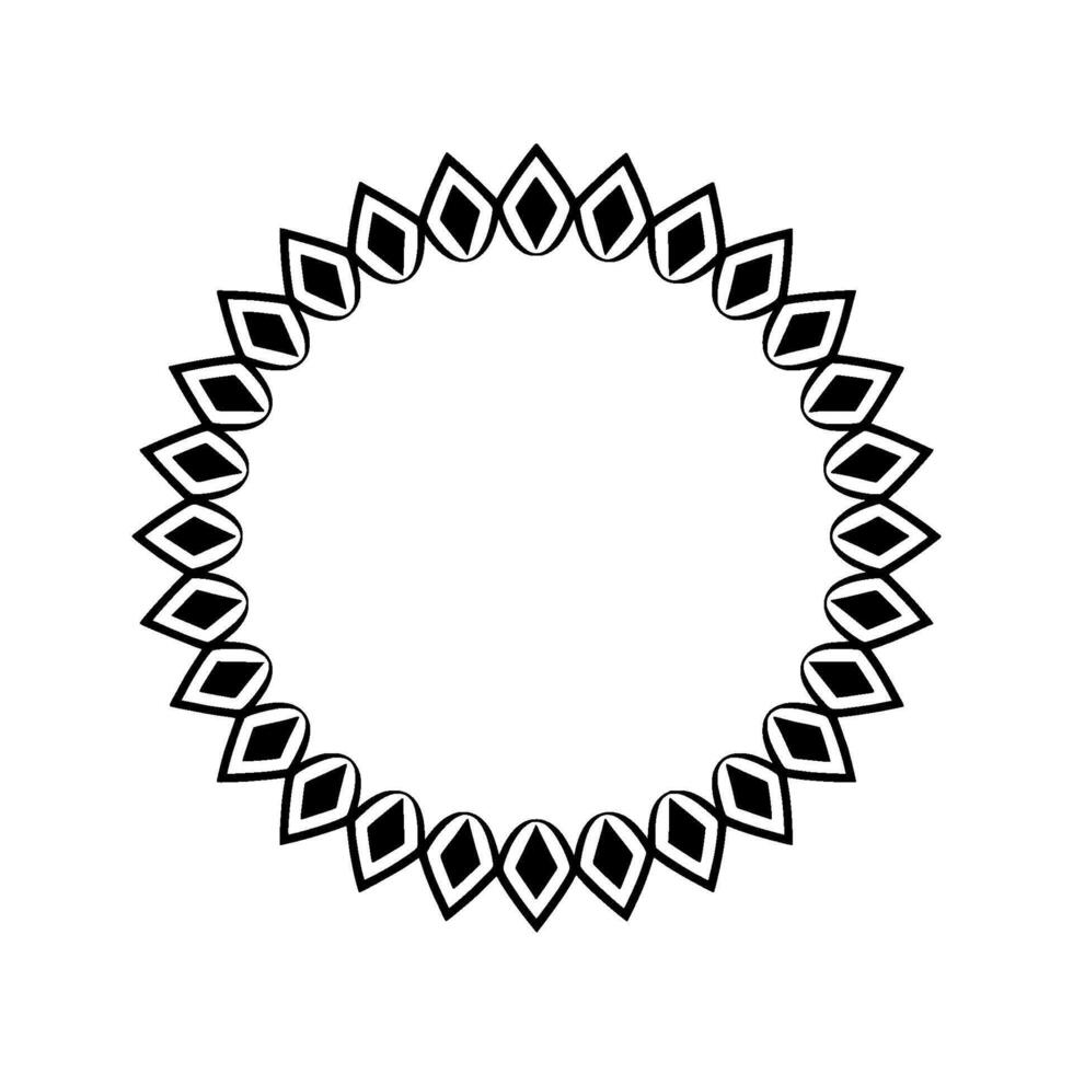 Geometric Halo Minimalist Black White Frame vector