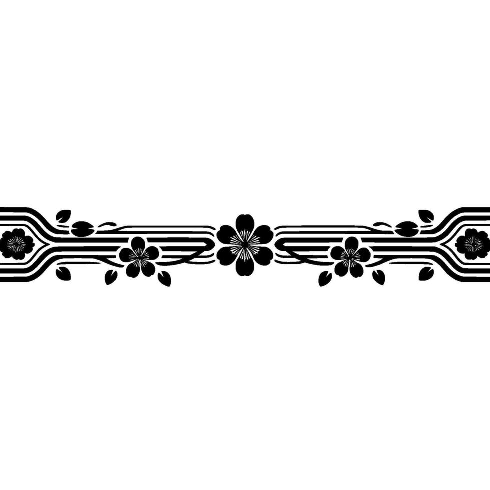 Art Deco Floral Border, Elegant Element, Minimalism vector