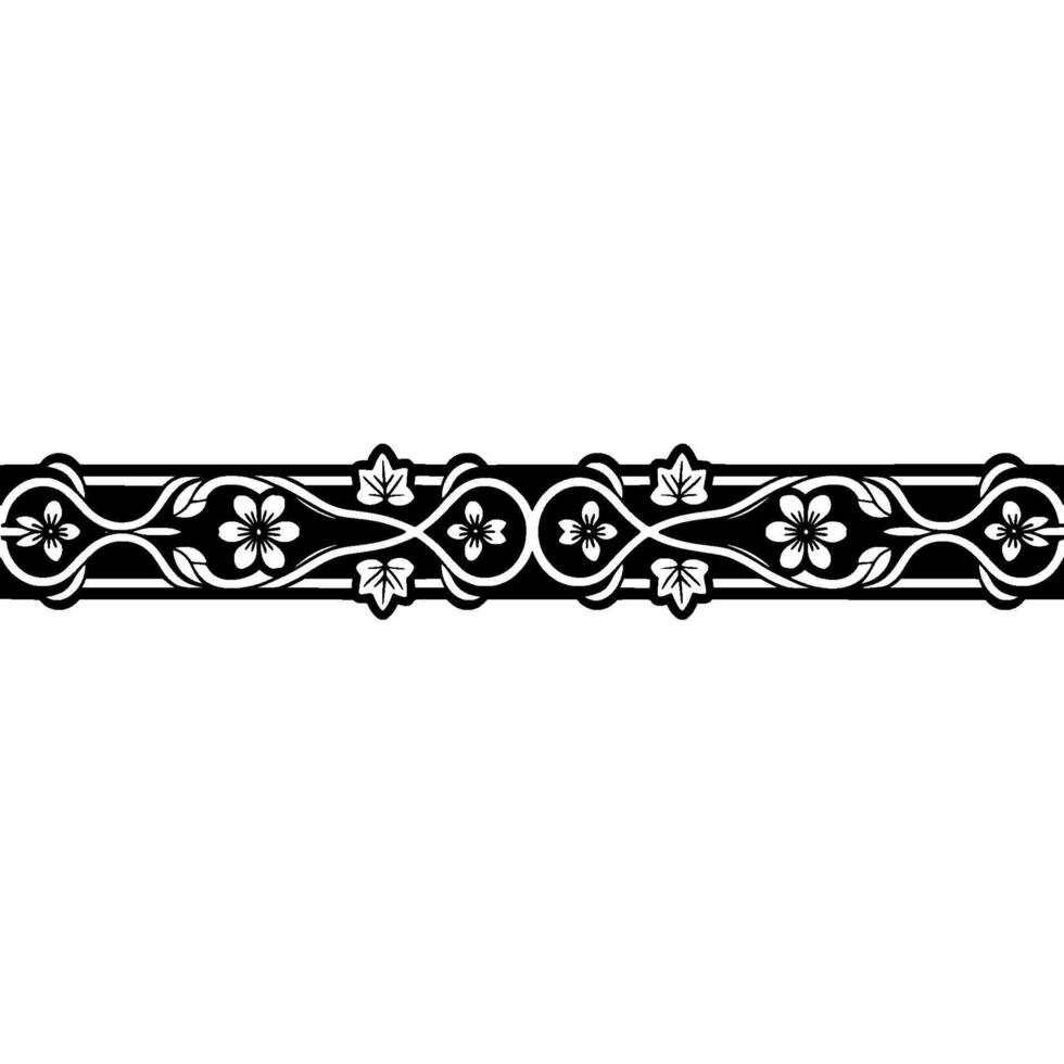 Elegant Floral Border, Japanese-Inspired, Sakura vector