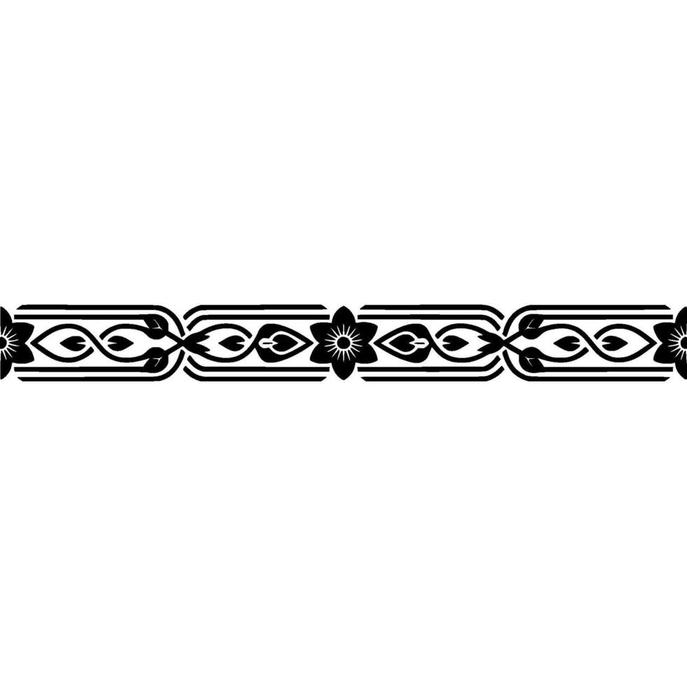 Art Deco Floral Border, Elegant Element, Retro vector