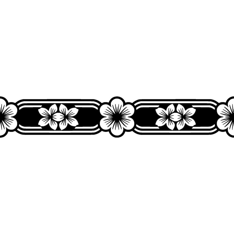 Floral Art Deco Border Elegant Botanical vector