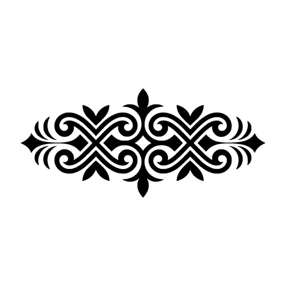 Elegant Black Ornamental Border, Vintage Element, Intricate vector