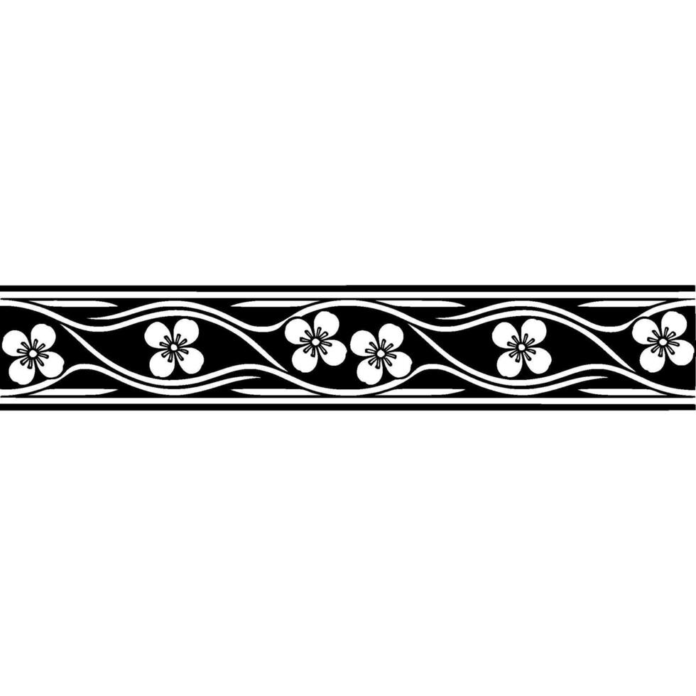 Elegant Floral Border, Art Nouveau Inspired - Ornament vector