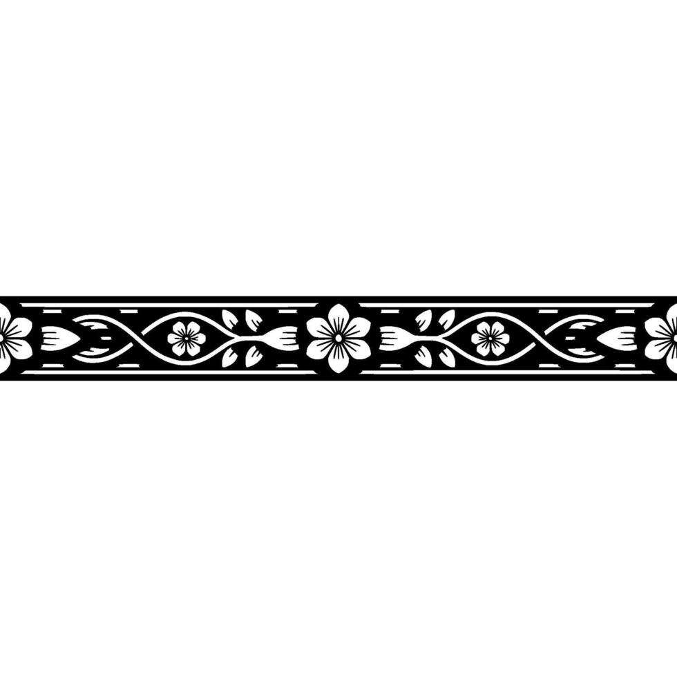 Intricate Floral Border, Vintage Style, Decorative Element, Classic vector