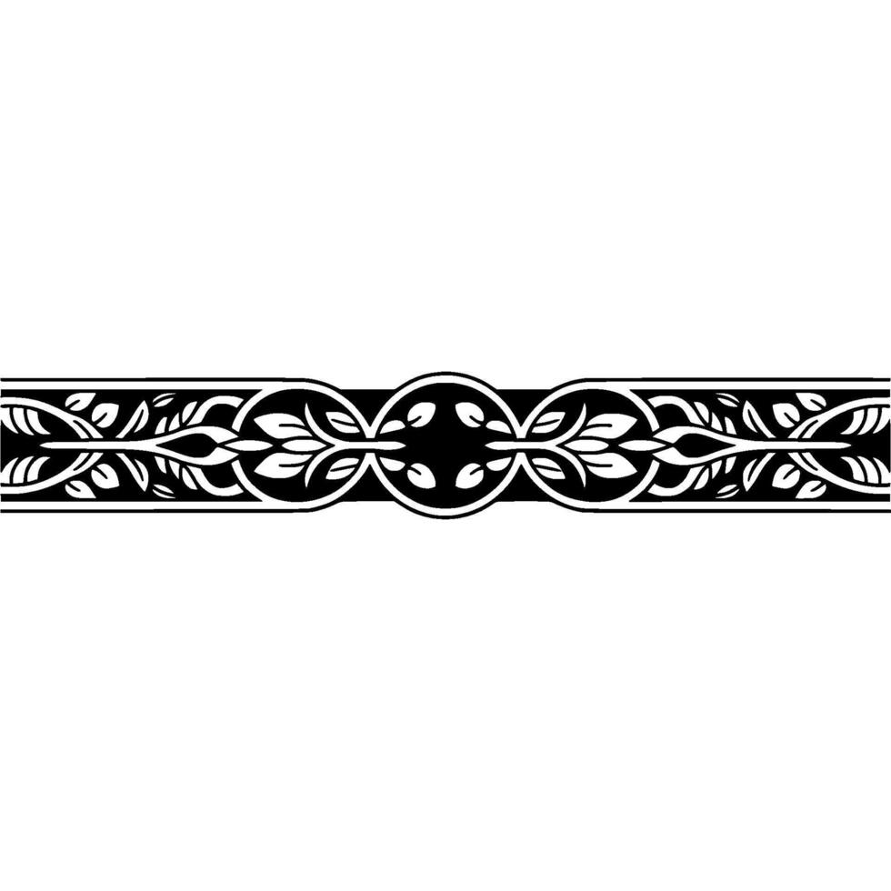 Intricate Floral Border, Vintage , Elegant Ornament, Pattern vector