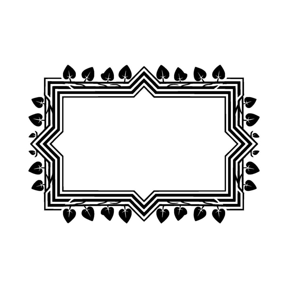 Art Deco Botanical Frame Elegant Element, Leaves vector