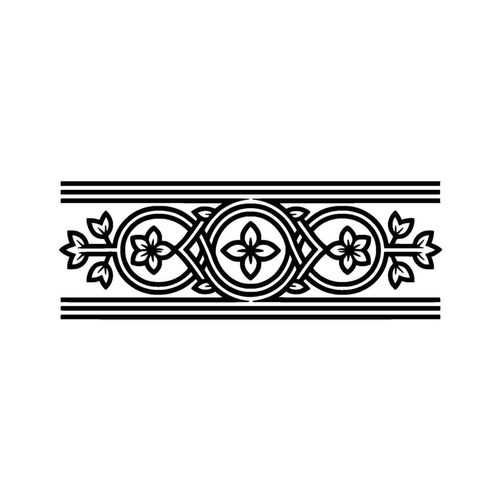 Elegant Floral Border, Vintage , Decorative Element, alternate version 320 vector