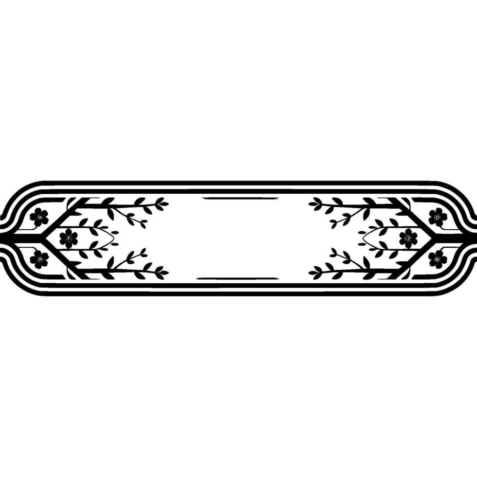 Art Deco Floral Border, Elegant Element - Botanical vector