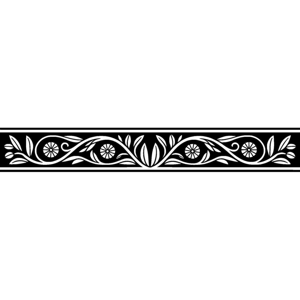 Elegant Art Nouveau Floral Border, Vintage, Pattern vector