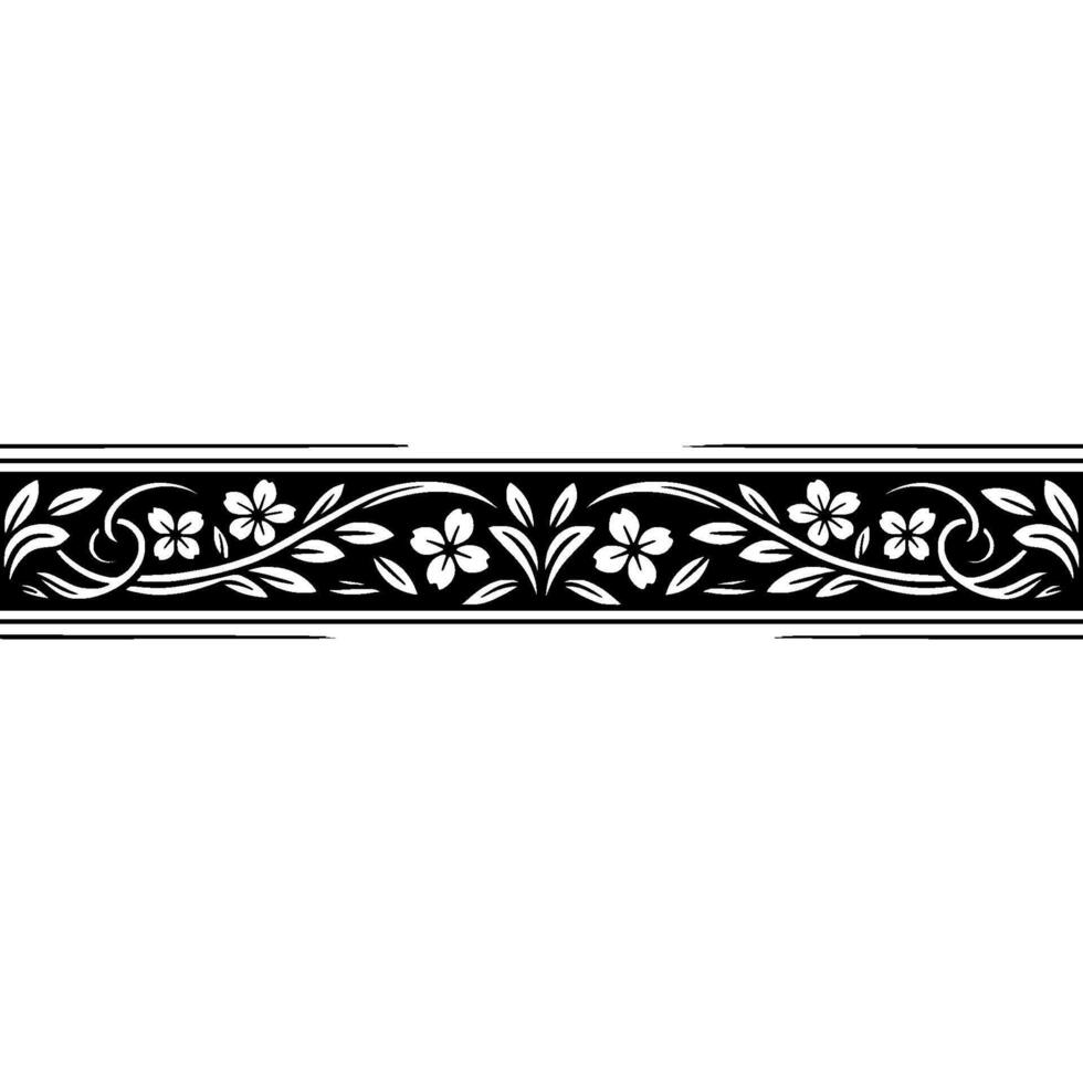 Elegant Floral Border, Vintage , Decorative Element, alternate version 323 vector