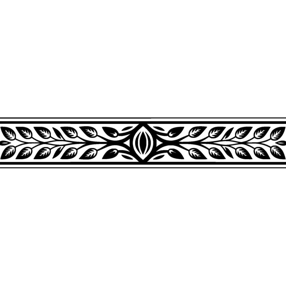 Elegant Botanical Border, Vintage, Line vector